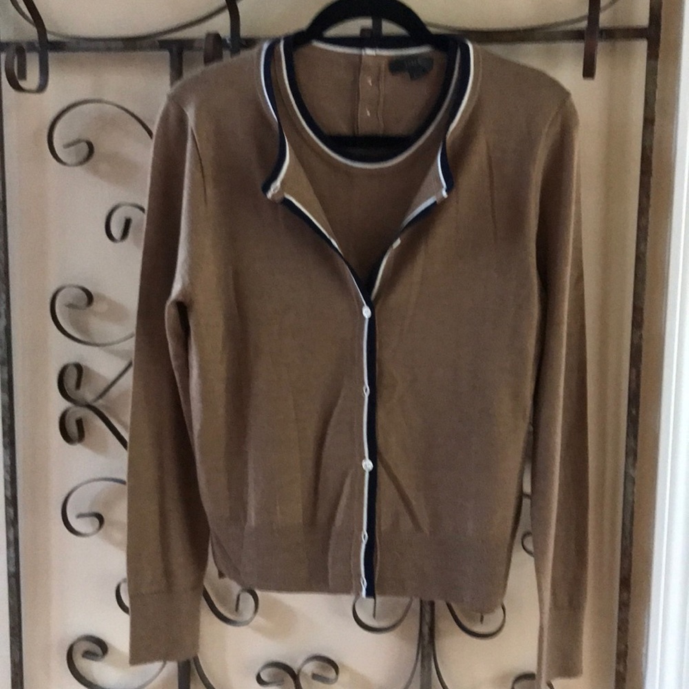 J Crew Cardigan Set (L) Mocha